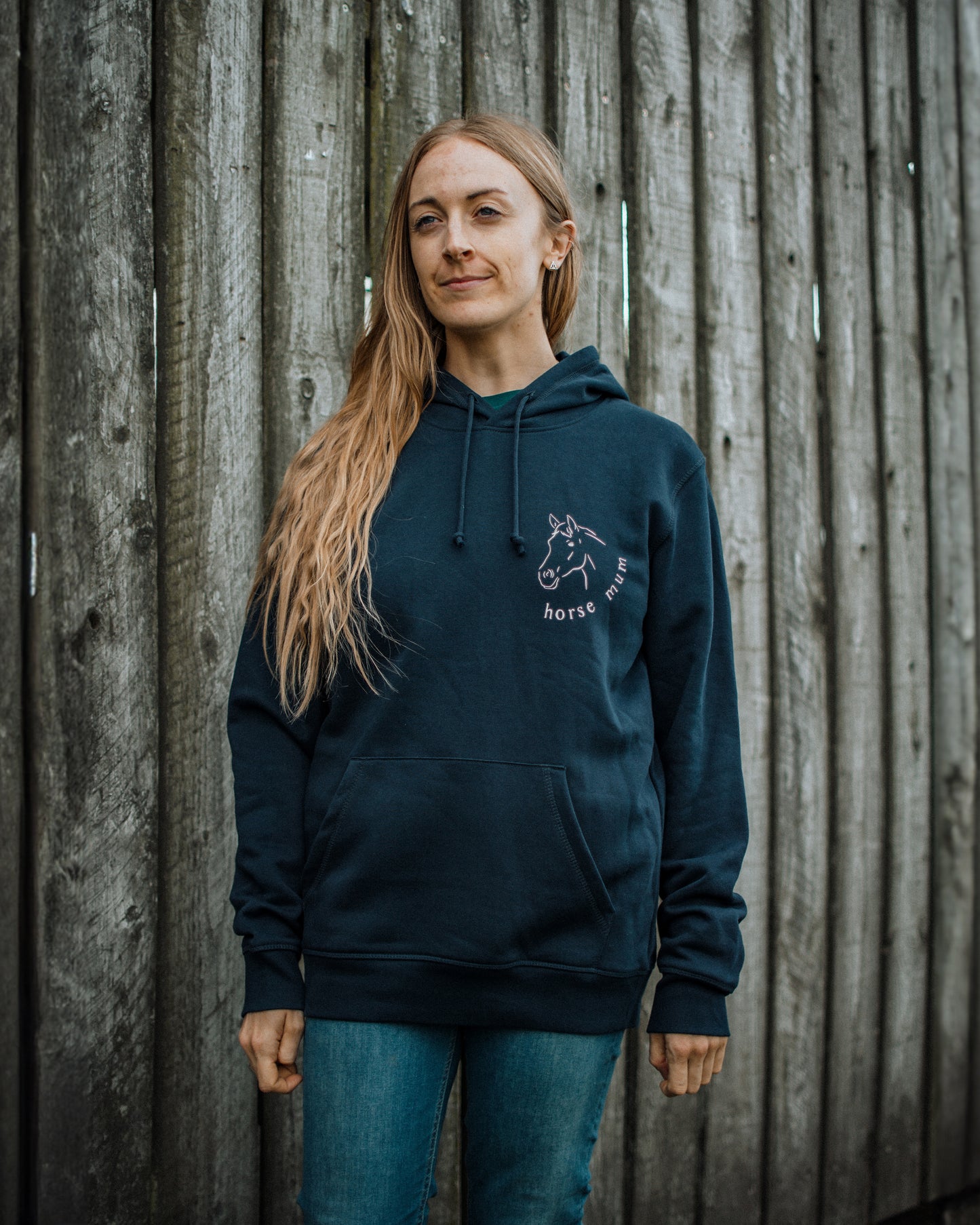 Horse Mum - Medium Navy Lightweight Hoodie
