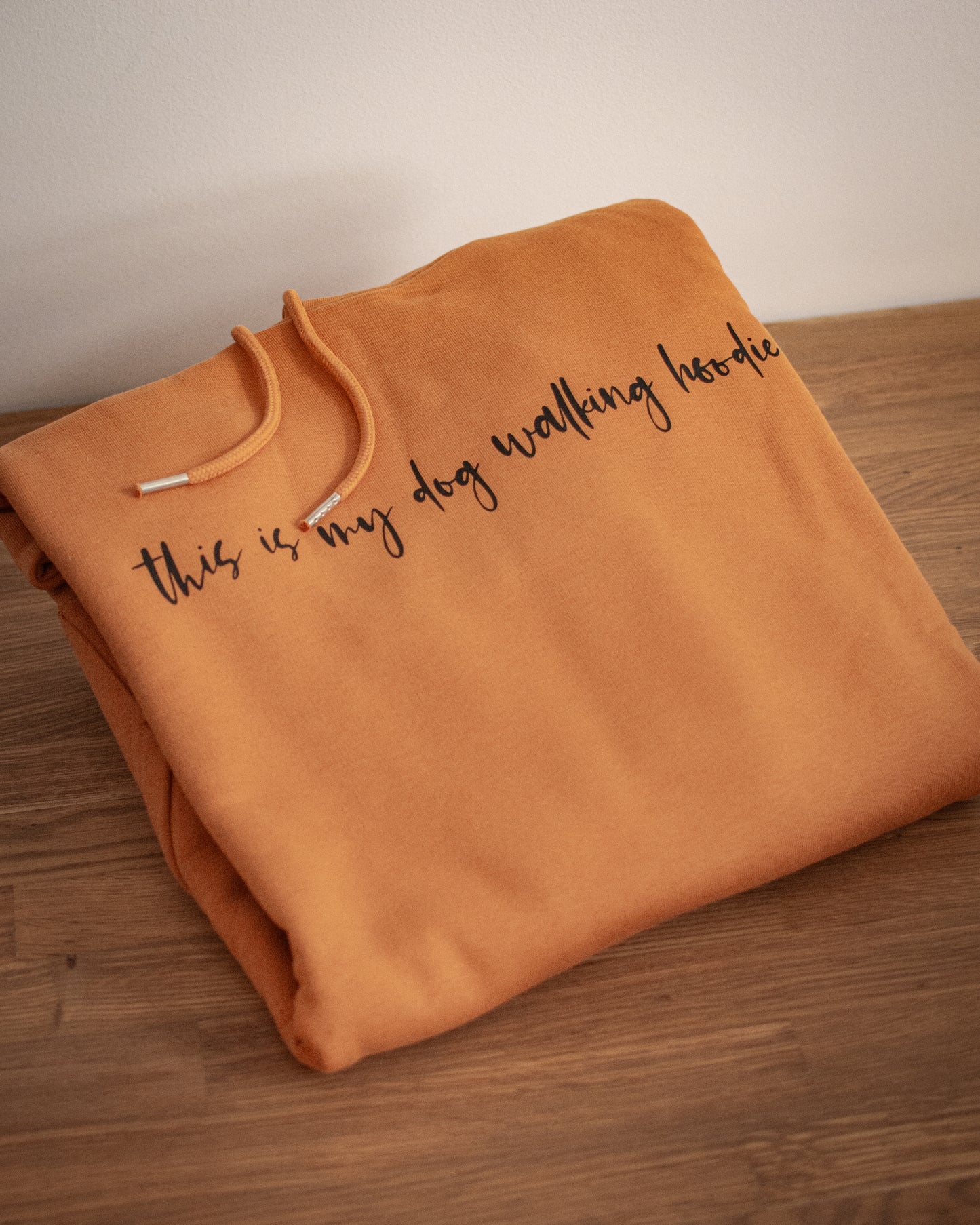 Dog Walking Hoodie - Large Burnt Orange Luxury Hoodie