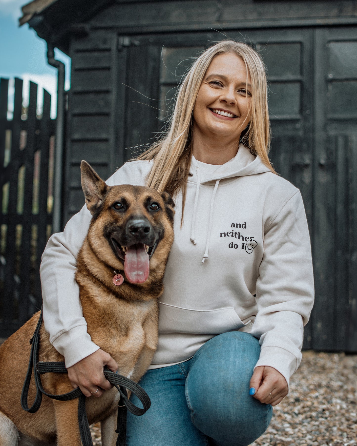 My Dog Doesn't Like You - Small Cream Lightweight Hoodie