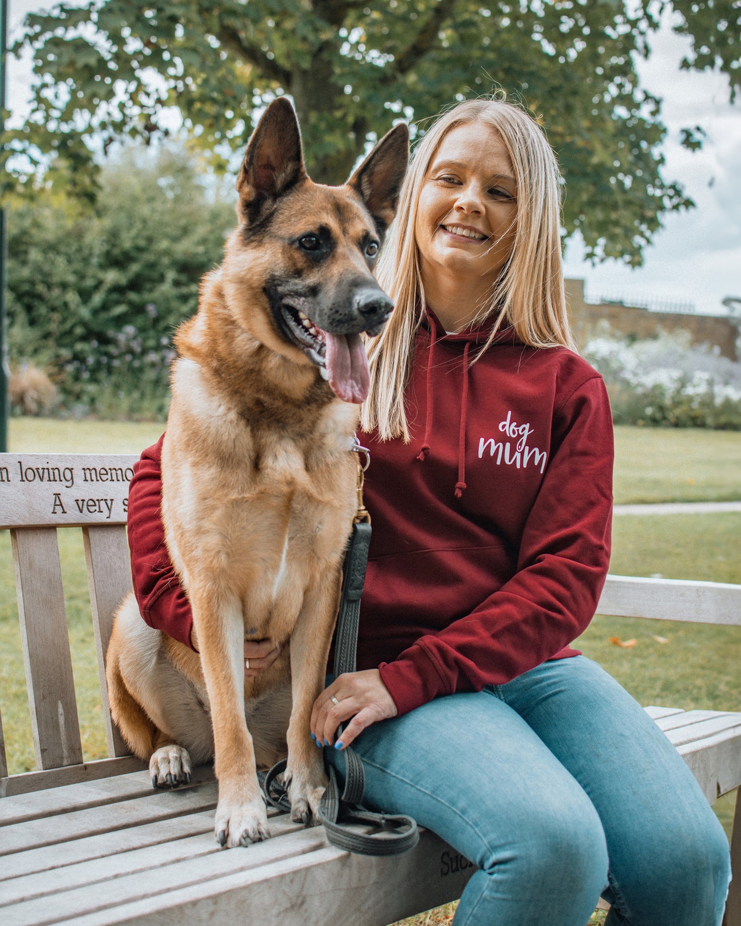 Dog Mum - Small Burgundy Lightweight Hoodie