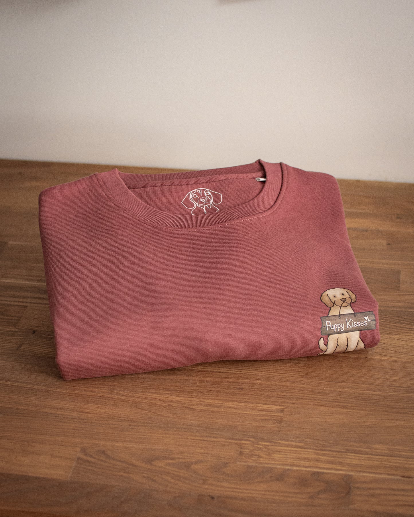 'Puppy Kisses' Cockapoo - Medium Rose Luxury Crewneck