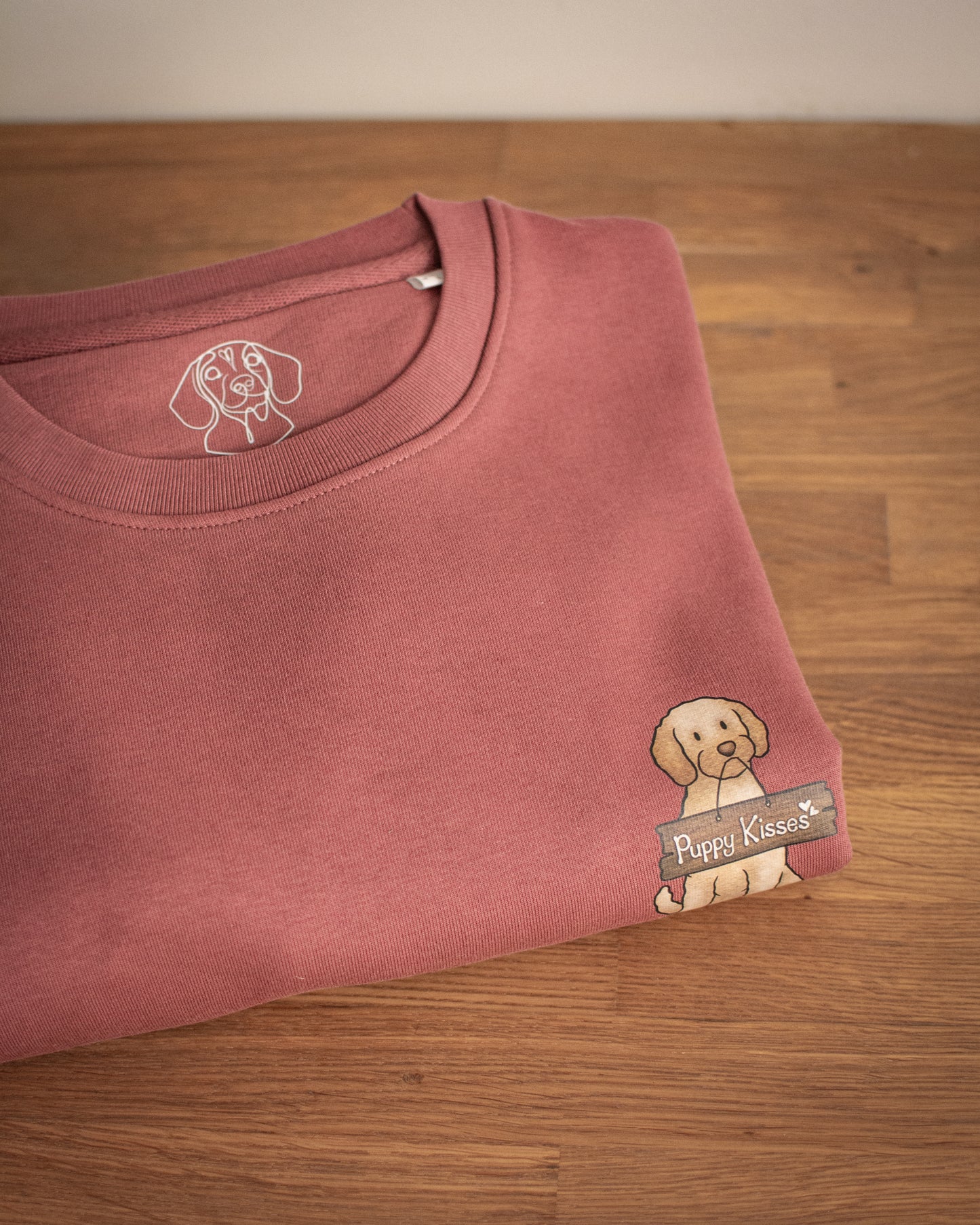 'Puppy Kisses' Cockapoo - Medium Rose Luxury Crewneck