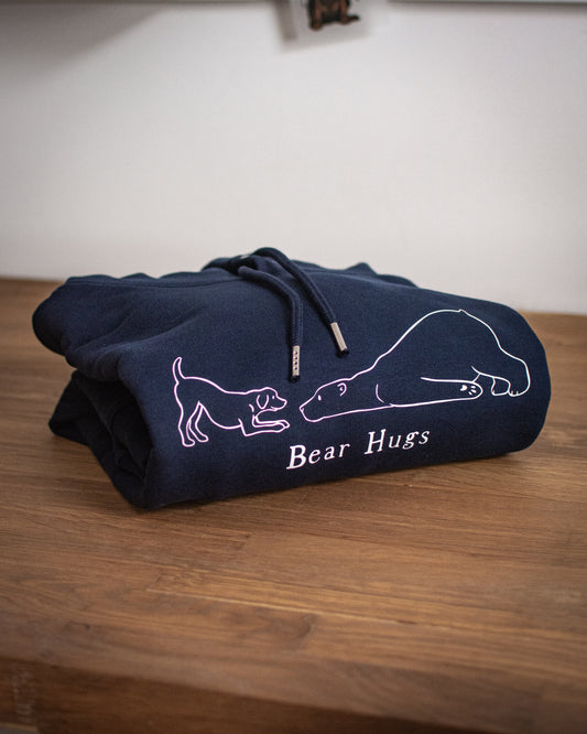 Bear Hugs - Small Navy Luxury Hoodie