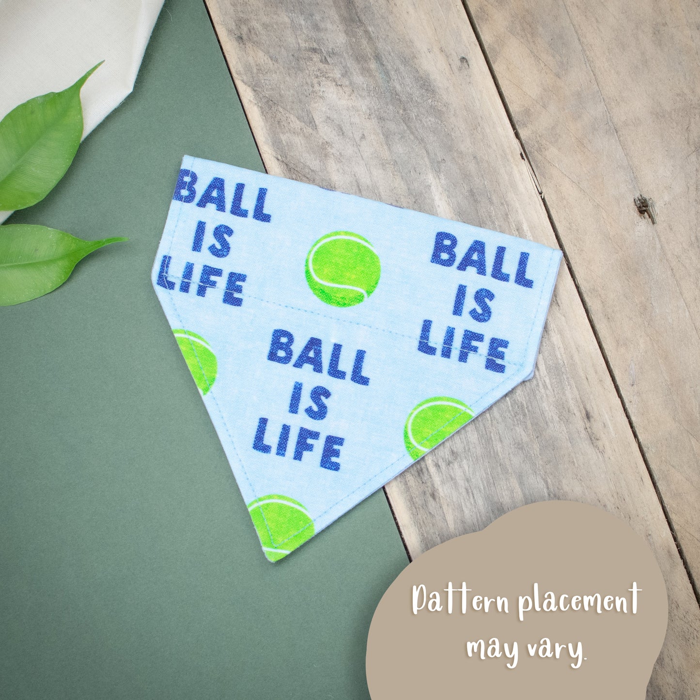 Ball Is Life - Blue - Handmade Dog Bandana