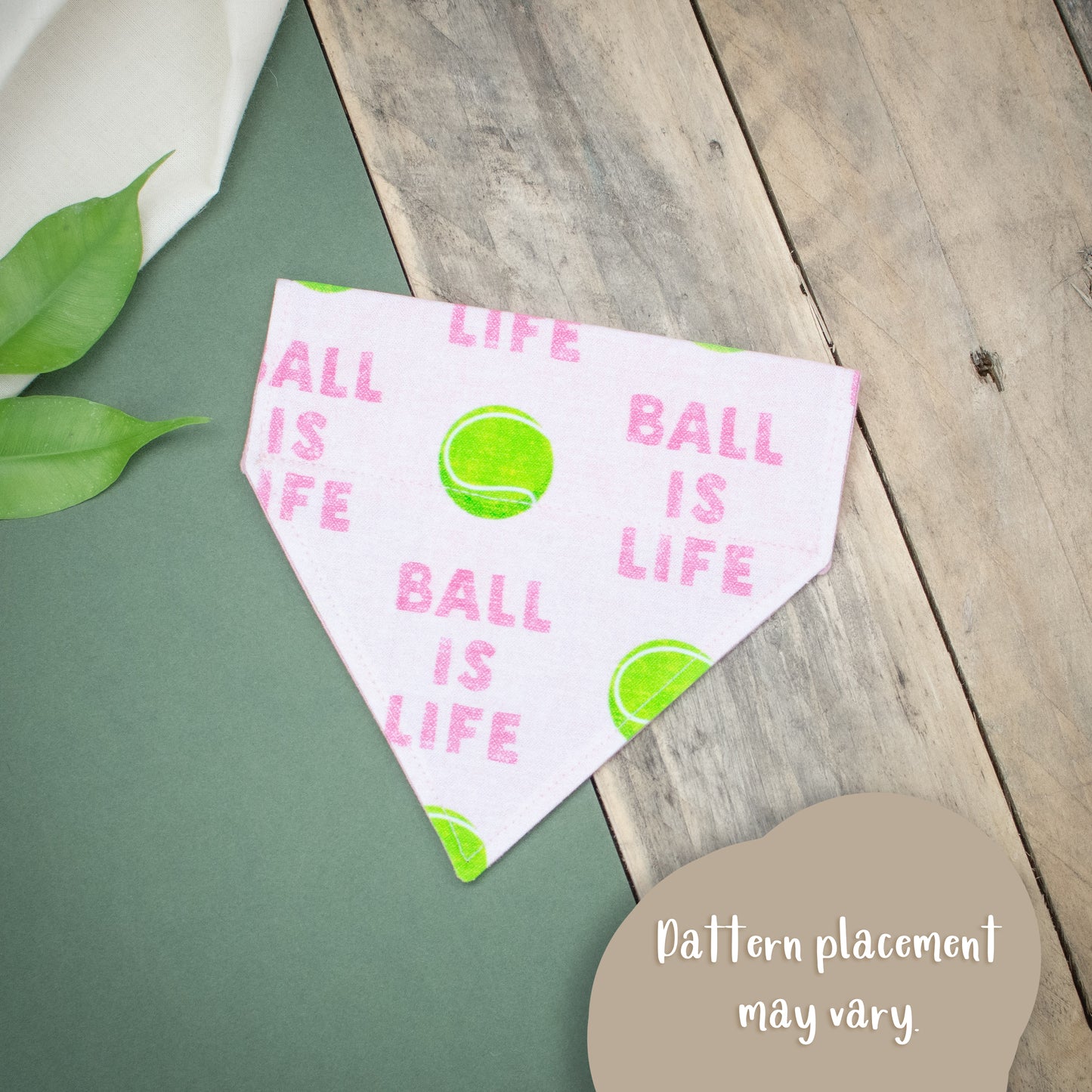 Ball Is Life - Pink - Handmade Dog Bandana